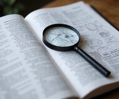 An open textbook or research paper on a desk, with a magnifying glass over scientific diagrams and notes, symbolizing research and evidence-based approach.