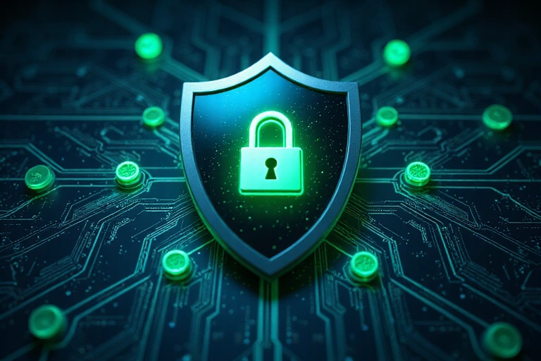 Cybersecurity shield icon
